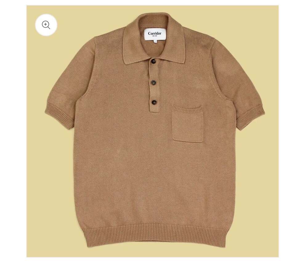 Corridor New York Knit Slouchy Polo Shirt Size S Mens oversized 100% cotton